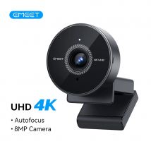 Webcam 4K Webkamera 1080P 60fps mit Mikrofon Mini-USB-Kamera für Computer/Desktop/Laptop EMEET Webcam