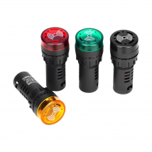 16mm 22mm AD16-22SM Panel Diameter 12V 24V 110V 220V Flash Signal Light Red LED Active Buzzer Beep Alarm Indicator Green Black
