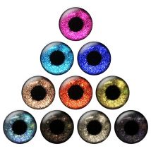 12 Pairs/bag 14mm Super Thin Glass Cabochons Eyes Chips for DIY Doll Eye Suitable for DIY Crafts BH171