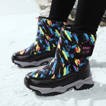 Nuovo arrivo inverno scarpe per bambini peluche tessuto impermeabile antiscivolo ragazza suola in gomma stivali da neve moda stivali caldi da esterno
