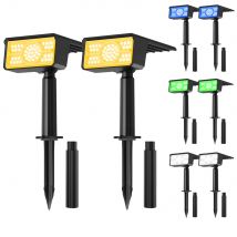 3000K/6000K/Blau/Grün Solar Strahler Solar Garten Licht Wand Licht IP65 Wasserdicht Landschaft LED Licht für Hof Hinterhof Terrasse