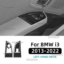 Real Soft Carbon Fiber For BMW i3 2013 2014 2015 2016 2017 2018-2022 LHD RHD 4pcs Car Door Window Lifter Switch Panel Sticker