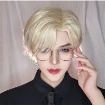 Synthetische Braun Ombre Leinen Farbe Kurze Gerade männer Perücke Natürliche Mode Frisur Für Mann Haar Täglichen Oder Party Einstellbare größe