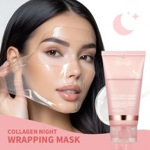 Collagen Overnight Wrapping Peel Off Gesichtsmaske Set Korean Collagen Night Wrapping Mask Deeply Hydrates Nachtpflegemaske Creme