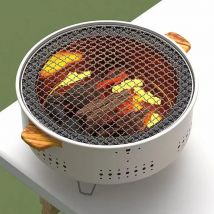 Portable Barbecue Grill Korean Charcoal Stove Stainless Steel Split BBQ Stove Round Non-stick Barbecue Rack For Outdoor Camping