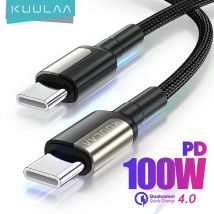 KUULAA USB C Cable to USB Type C Cable PD 100W Fast Charger Cord USBC to Type-C Cable for iPhone15 Samsung MacBook iPad Xiaomi