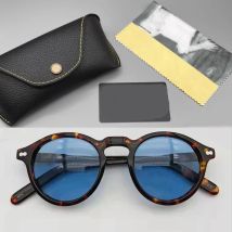 Occhiali da sole polarizzati da uomo Occhiali da sole rotondi retrò da donna Johnny Depp Miltzen Marca Montatura in acetato Driver UV400 Ombra