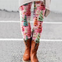Christmas Tree Printed Women's Leggings Spring and Autumn Harajuku  Y2K Style Role Playing Socks Casual Female Leggings