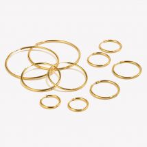 E.B.belle Neue Minimalismus Edelstahl Frau Schmuck 14k Gold Überzogene Kleine Mittel Große Größe Schleife Creolen für Frauen