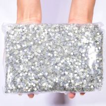 OLeeya Wholesale in Bulk Glitter Glass Non Hotfix Rhinestones стразы Strass Diamond Art Stones For Nail Art Garment  DIY