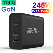 TQUQ 245W caricatore USB C adattatore di alimentazione GaN per Laptop stazione di ricarica Desktop a 4 porte PD 100W ricarica rapida per MacBook iPhone Samsung
