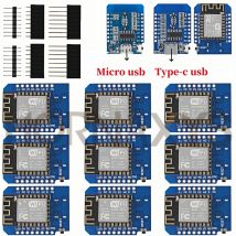 1-10PCS/WeMos D1 Mini TYPE-C/Micro USB ESP8266 ESP-12F CH340G V2 Modul WiFi D1 Mini entwicklung Bord 3,3 V Mit Pin Für Arduino