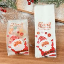 25/50 stücke Frohe Weihnachten Keks Backt asche Santa Claus Schneemann Snack Geschenk Verpackung Tasche 2025 Weihnachten Neujahr Party Dekoration
