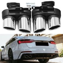Autozubehör Auspuffspitze für Audi A6 A7 C8 2019 2020 2021 Up S6 Look Quad Schalldämpfer Spitze Auspuffrohr Endrohr Düse Tuning