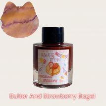 KittyInkpot Ink, Stagione 5, Bagel di noce e fragole, Cromatografia sfumata Inchiostro per penna da scrittura Sheen 35 ml