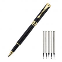 Lytwtw's-Roller-Kugelschreiber, Metall, Büro, Schulbedarf, goldfarbener Tintenroller, Schreibwaren, drehbar, 1-teiliger Kugelschreiber mit 5 Ersatzminen