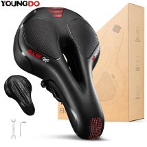 YOUNGDO Trekking Bike Seat Saddle Waterproof Hollow Comfortable Gel Foam Cycling Bicycle Cushion for MTB Road Bike Exercise Bike