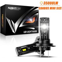 NIGHTEYE H7 35000lm LED Canbus H4 H11 H8 H9 9005 HB3 9006 HB4 Super jasny światła samochodowe 80W 6500K biały mały rozmiar żarówki do przednich reflektorów