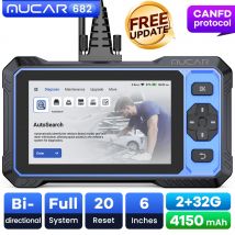 MUCAR 682 AI-Assisted Car Diagnostic Tool CANFD Bidirectional ECU Coding 20 Resets Full System diagnosis Obd2 Scanner Life Free