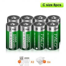 PALO 1,5 V C Größe Akku USB C Zelle 6000 mWh Lithium LR14 Batterie Typ C Batterien Für RC Kamera Drone Zubehör
