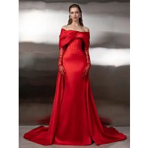 Smileven Gorgeous Red Mermaid Prom Dress Structured Party Gowns Strapless Formal Occassion Dress Customized 2026