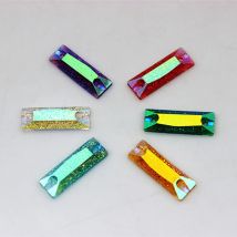 Cong Shao 200PCS 6*18mm AB Color rectangle Resin Rhinestones stones and crystals flatback sewing 2 Hole DIY Wedding Dress CS165
