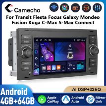 Camecho 4 + 64G autoradio per Ford Focus 2 Mondeo S C Max Kuga Fiesta Fusion Carplay Android Auto GPS Stereo Multimedia Player