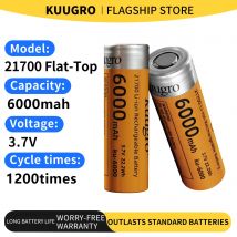 Kuugro ku-6000 21700 6000mAh Rechargeable Battery 3.7V 2C Discharge High Power Batteries For High-Power Appliances