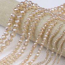 2/3/4/6/8/10mm Champagne Color Austrian Crystal Flat Round Bead Glass Loose Beads For Jewelry Earrings Bracelet DIY Accessories