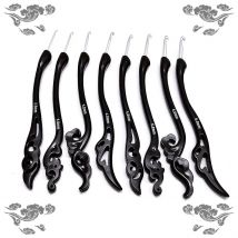 8 Größen/Set, mehrfarbig, weicher Kunststoffgriff, Aluminium-Häkelnadeln, Stricknadel