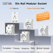 Presa di corrente modulare su guida Din GEYA 16A 220 V CA - 35 mm, EU/FR/US/BK/IT, uso industriale e residenziale, connettore adattatore di alimentazione