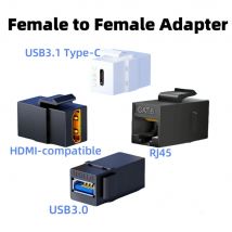 Buchse auf Buchse Keystone-Klinkenadapter USB 3.0, USB3.1 Typ C, RJ45, 4K HDMI-kompatible Snap-in-Anschlüsse für Wandplattenpanel ​