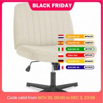 JHK Ufficio con gambe incrociate Soggiorno Sedia da gioco a dondolo Senza braccioli Scrivania larga Girevole regolabile Task Vanity Home Office