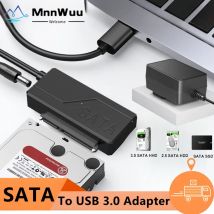 USB 3.0 zu SATA Externes Festplattenkabel mit EU/US/UK Netzteil SATA zu USB 3.0 Adapterkabel für 3,5 2,5 Zoll SSD HDD