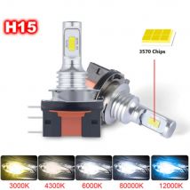 2 uds 3570 H15 bombillas LED 30000LM faro de coche Turbo luces de circulación diurna luces de coche para Mercedes Benz BMW Volkswagen Golf
