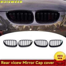 Rejilla de parachoques delantero de coche, rejillas de carreras de riñón para BMW E60 E61 5 Series 2003-2009, negro brillante, nuevo, doble listón