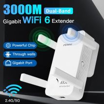 FENVI WIFI6 AX3000 Ripetitore wireless Gigabit Dual Band 2.4/5Ghz Ripetitore di segnale con 4 antenne ad alto guadagno Amplificatore a lungo raggio