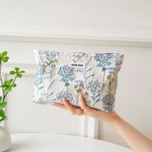 Mode blaue Blumen, große Kapazität Frauen Make-up-Tasche, tragbare Kosmetik Aufbewahrung tasche, Reise Kultur beutel, innere Tank Tasche