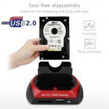 USB 2,0 zu ide sata Festplatte otb Klon Dock alles in einer Festplatte Docking station Doppel bucht 2,5 "3.5" esata mit Kartenleser