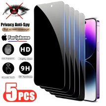 5 Stück Sichtschutz-Displayschutzfolie für iPhone 15 14 13 12 11 16 Pro Max Plus 13 12 Mini Anti-Spy aus gehärtetem Glas auf iPhone 11 14 Pro