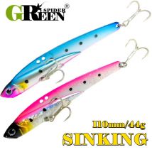 110mm 44g Sinking VIB Fishing Bait Trout Bass Lure Saltwater Swimbait Metal Jig Wobbler Fishing Pesca Metal Vib Lure