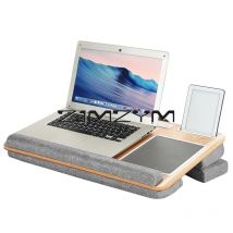 Schoßschreibtisch mit Kissen, tragbarer Laptop-Schreibtisch mit Handgelenkauflage, Mauspad, Telefonhalter, Computer-Laptop-Ständer