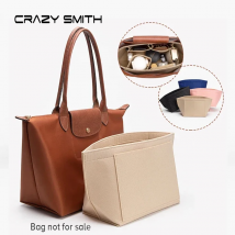 CRAZYSMITH Filztaschen-Organizer für Longchamp S/M/L, Einkaufstasche, Geldbörse, Organizer, Einsatz, Handtasche, Aufbewahrung, Kosmetik, Liner, Unterstützung, Former