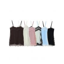 Elegantes und schlichtes, offenes Oberteil aus Spitze im europäischen und amerikanischen Stil mit Leibchen, neue modische Spitzendekoration