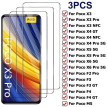 3 SZTUKI szkła ochronnego do Poco X3 X4 X5 X6 Pro NFC 5G M5S Folia ochronna na ekran do Xiaomi Poco F3 F4 GT F2 Pro Szkło hartowane