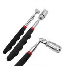 Herramientas de recogida magnéticas ajustables telescópicas, agarre magnético telescópico, bolígrafo largo, palo magnético telescópico con luz LED