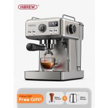 HiBREW 20Bar Semi Automatic Espresso Coffee Machine Temperature Adjustable 58mm Portafilter Cold/Hot Coffee Maker Metal CaseH10A