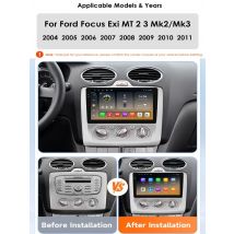 Hizpo 9" 2 Din 4G+WiFi Car Radio for  Ford Focus Exi MT Mk2 MK3 2004-2011 Multimedia Player Android 14 GPS Navigation Head Unit