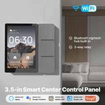 Panel de Control Central Inteligente Tuya WiFi de 3.5 Pulgadas con Pantalla Táctil, 3 Relés, Botones Físicos, Bluetooth y Hub Sigmesh Integrado
