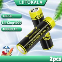 2 Stück LiitoKala Lii-King4000 3,7 V 18650 4000 mAh 12 A Entladen wiederaufladbare Batterien für Taschenlampenbatterien